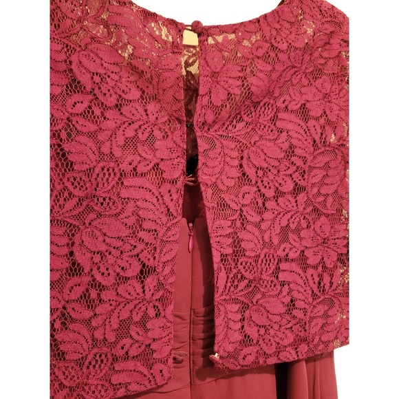 B2 by Jasmine Two Piece Long Sweetheart Neckline Poly Chiffon Bridesmaid Dress 6 - Picture 10 of 12